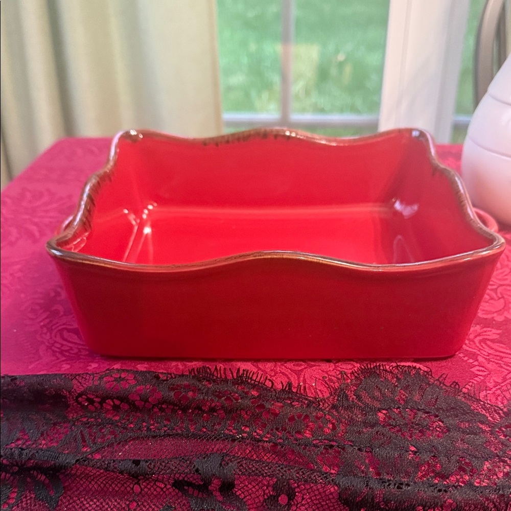 Red baking dish